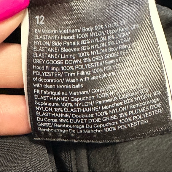 Lululemon Down for it All Jacket Coat in Black Size 12 EUC - Picture 7 of 9